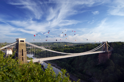 Balloons over Bristol Clifton Suspension Bridge