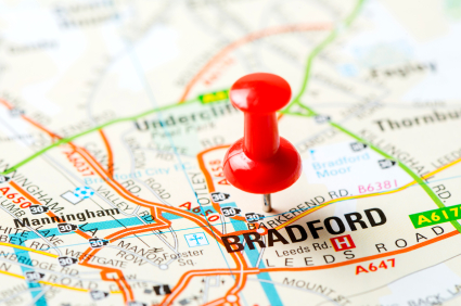 Bradford UK on a map